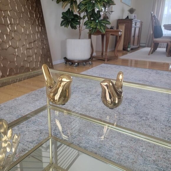 Small Birds Statues Gold Home Decor Modern Style Figurine Decorative Ornaments - Picture 2 of 13